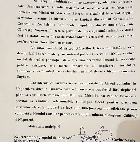 Au petiționat pentru lărgirea serviciilor consulare