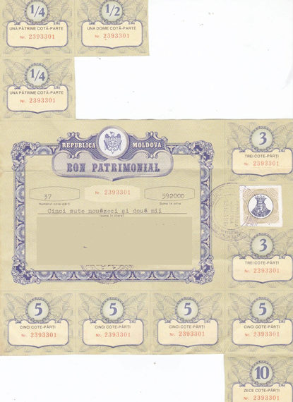 Vestitele bonuri patrimoniale