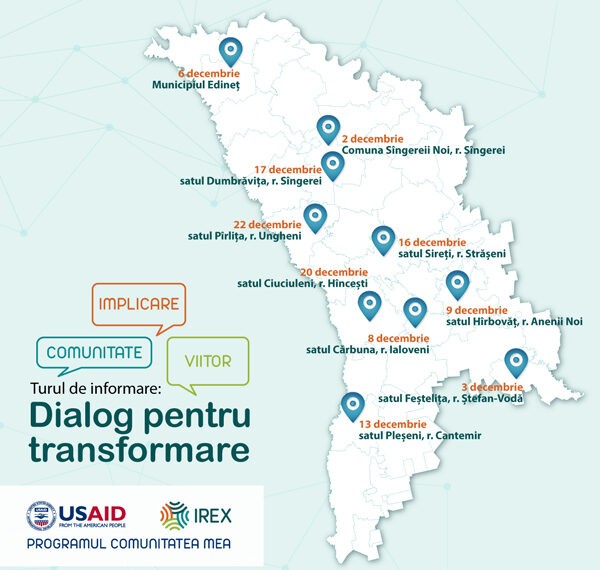 Pîrlița printre cele 10 localități din Republica Moldova, care vor găzdui dezbaterile publice pe subiectul reformei administrativ-teritoriale