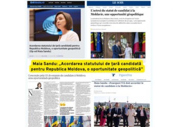 Maia Sandu: Acordarea statutului de țară candidată la UE este o oportunitate geopolitică