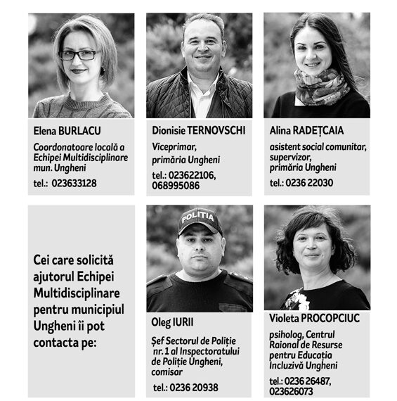 Elena Burlacu, coordonatoarea Echipei Multidisciplinare  pentru municipiul Ungheni: „Din păcate, nu poți ajuta  pe cineva cu forța, chiar dacă îi vrei binele”