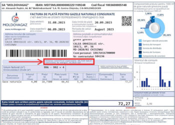 Facturile pentru gaze vor conține date noi