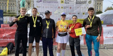 Aur au adus unghenenii Ecaterina Cernat  și Gheorghe Buzulan de la Bucharest Marathon